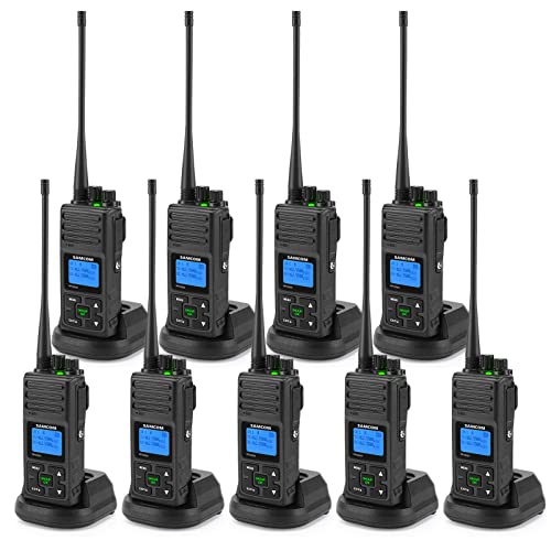 SAMCOM 5W High Power Two Way Radio,Heavy Duty Walkie Talkies for Adults Long Range with Earpieces,Professional UHF 2-Way Radio Rechargeable with 1500mAh Battery and Charger,9 Packs