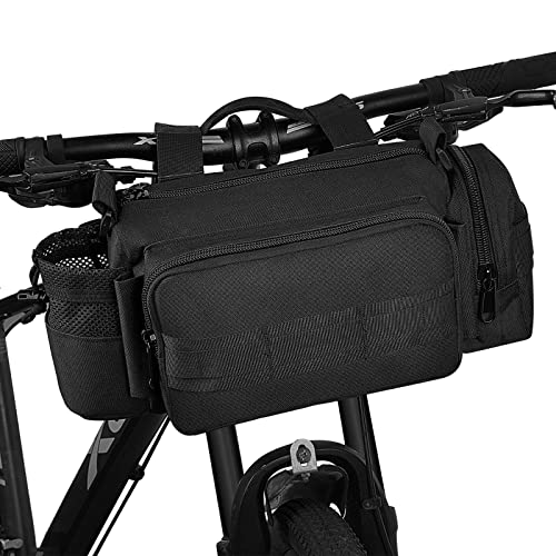 BraveHawk OUTDOORS Bike Handlebar Bag, 900D Nylon Oxford Multi-Purpose Tactical Waist Bag Heavy-Duty Water Resistant MOLLE Outdoor Bicycle Pack for Cycling Hiking