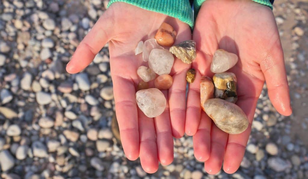 cool looking rocks on hand