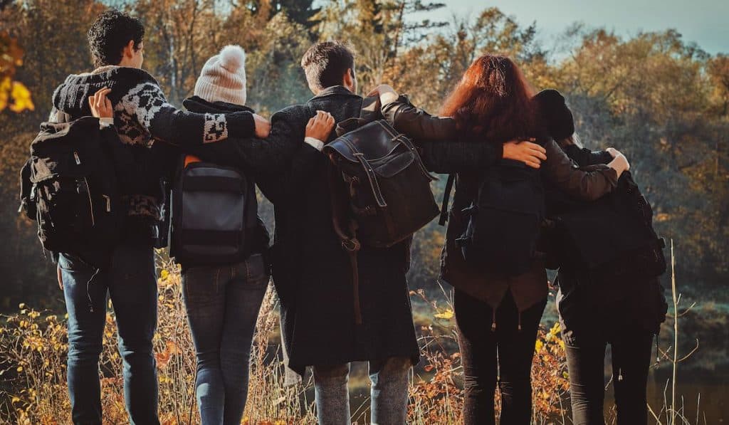 group of friends going on a hike
