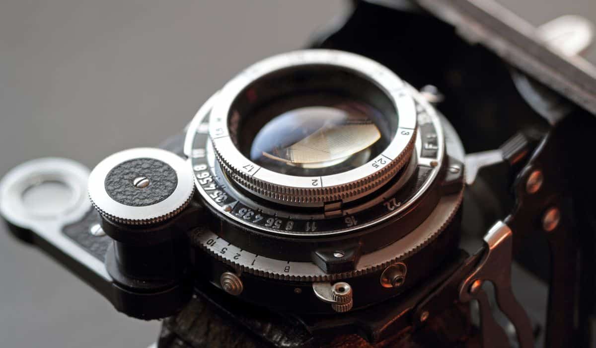 lens of an old camera