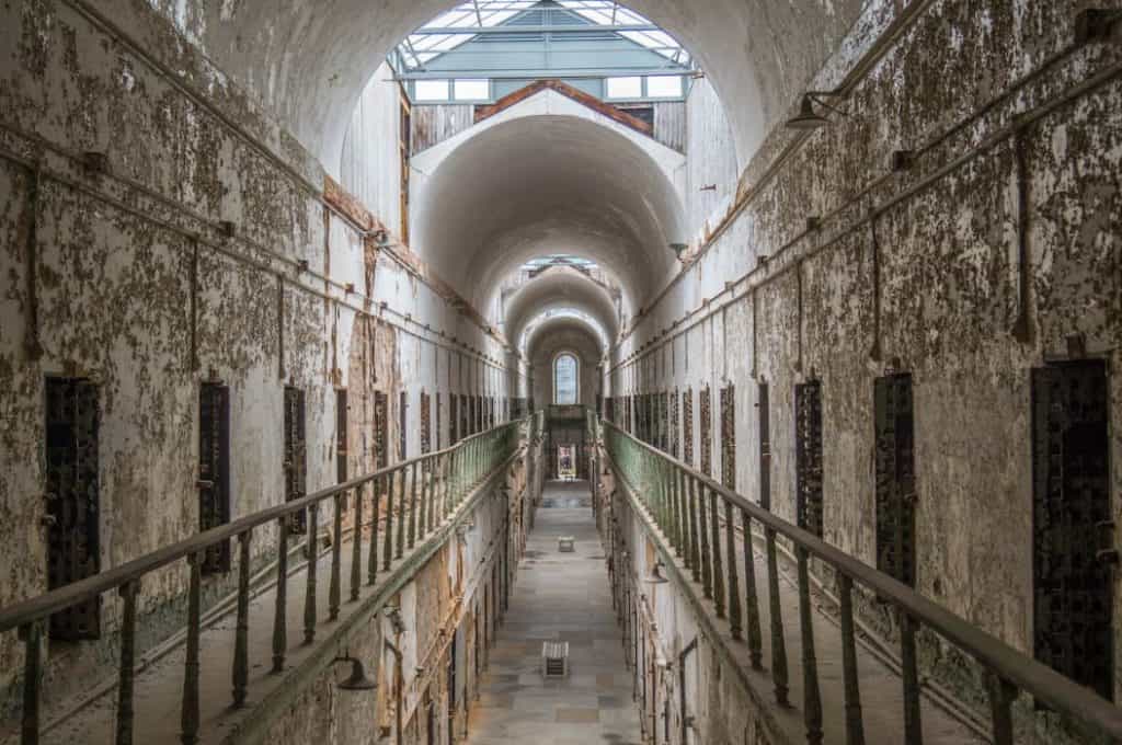 Hallway of Eastern State Penitentiary in Pennsylvania