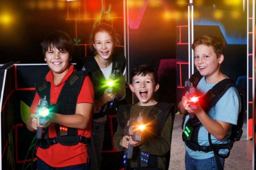 children playing lazer tag