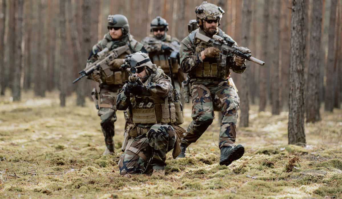 group of men wearing BDUs for an airsoft match