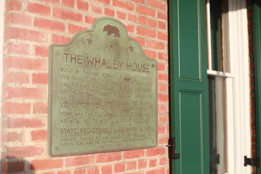 signage of The Whaley House in California 