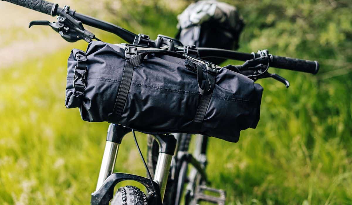 bike packing equipment attached to a bike