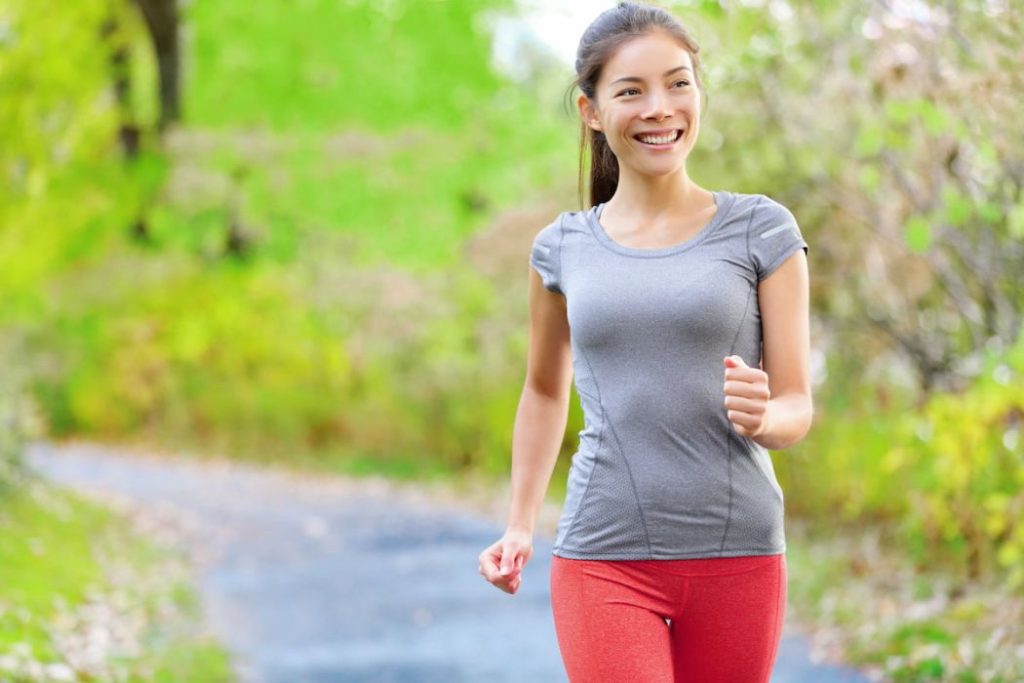 woman speed walking