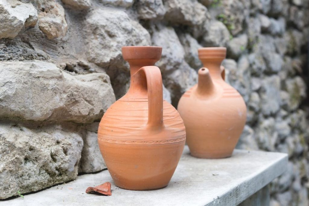 ancient clay jugs 