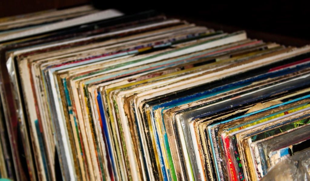 old vinyl records collection