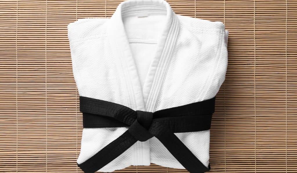 Martial arts uniform with black belt 