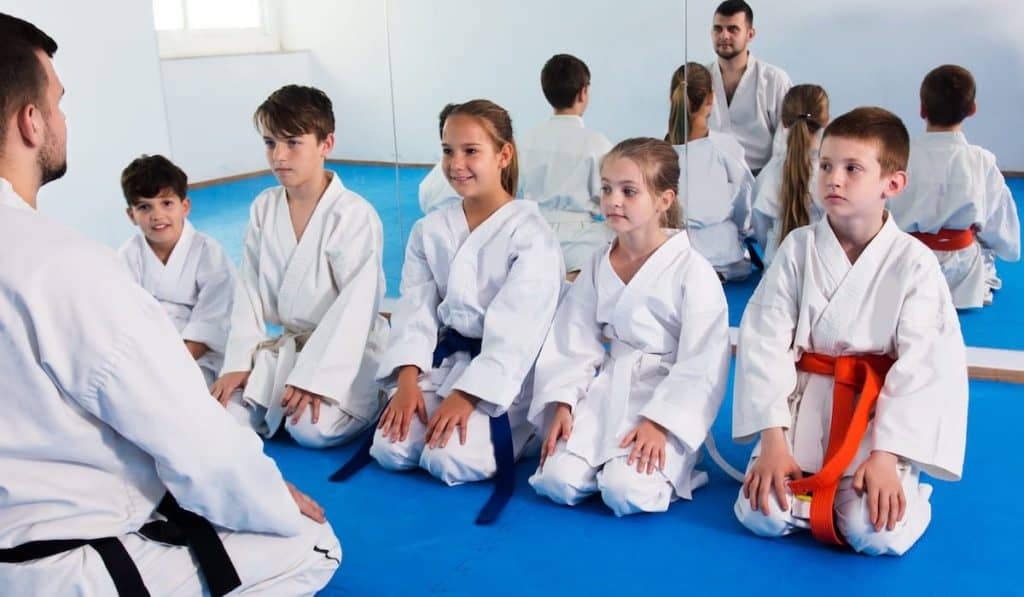 attending karate class 