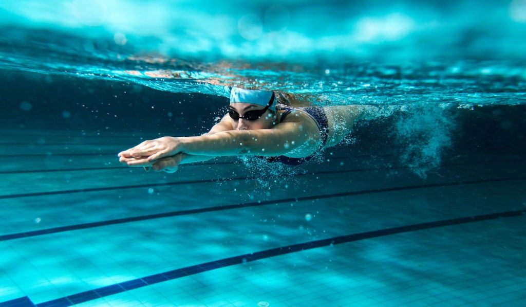 Female swimmer at the swimming pool