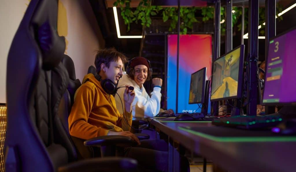 Two young gamers Participating in eSport tournament