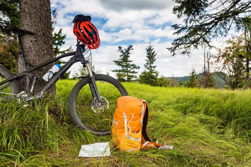 bikepacking on the  mountain