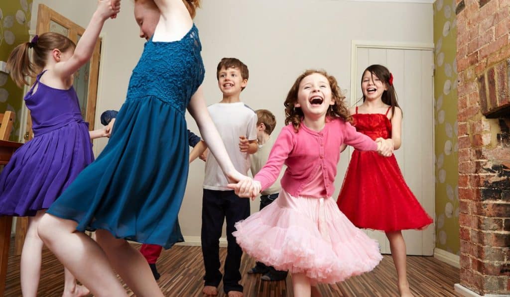 Children dancing at birthday party


