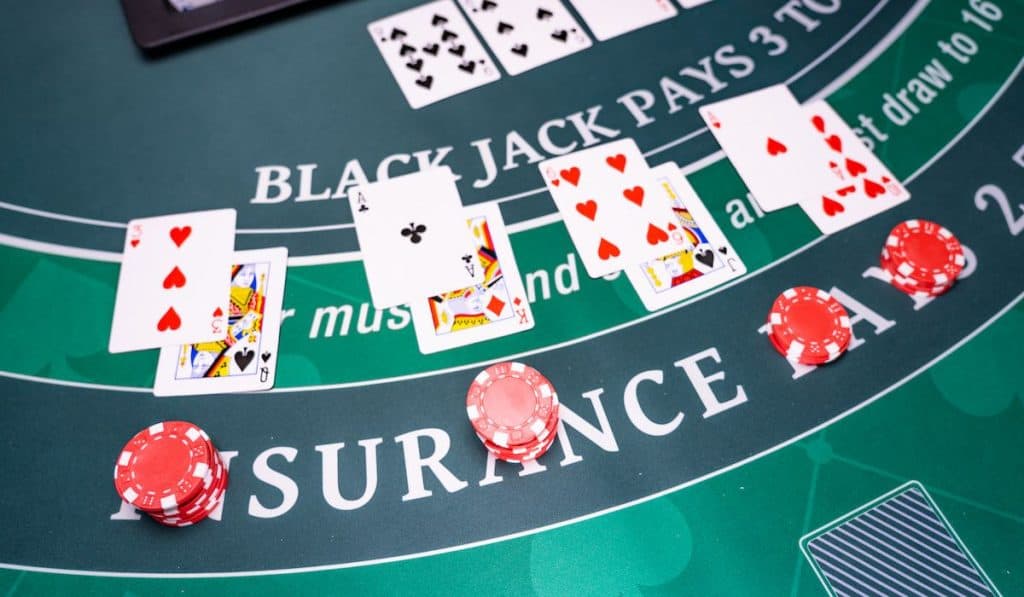 A Casino Black Jack table


