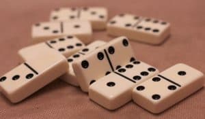 dominoes on the table