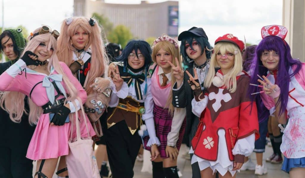teens cosplaying in the event