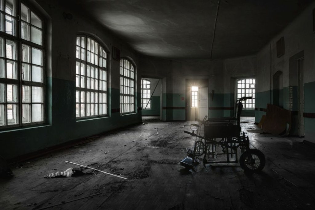 Dark creepy abandoned mental hospital